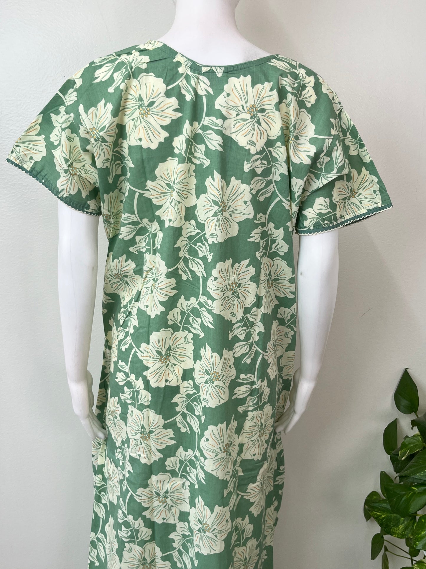 Green Pure Cotton Nighty for Women