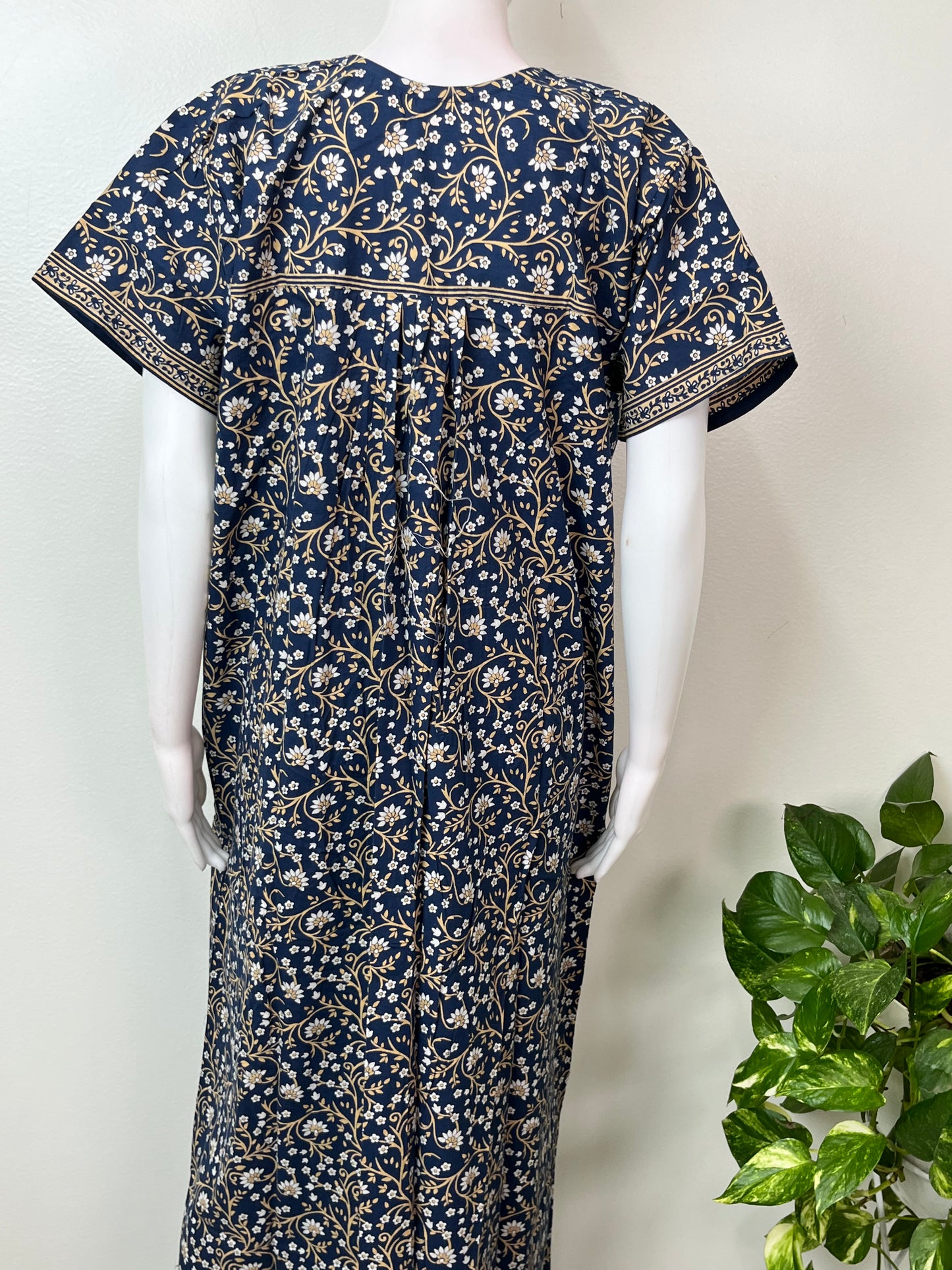 Royal Blue Pure Cotton Nighty for Women