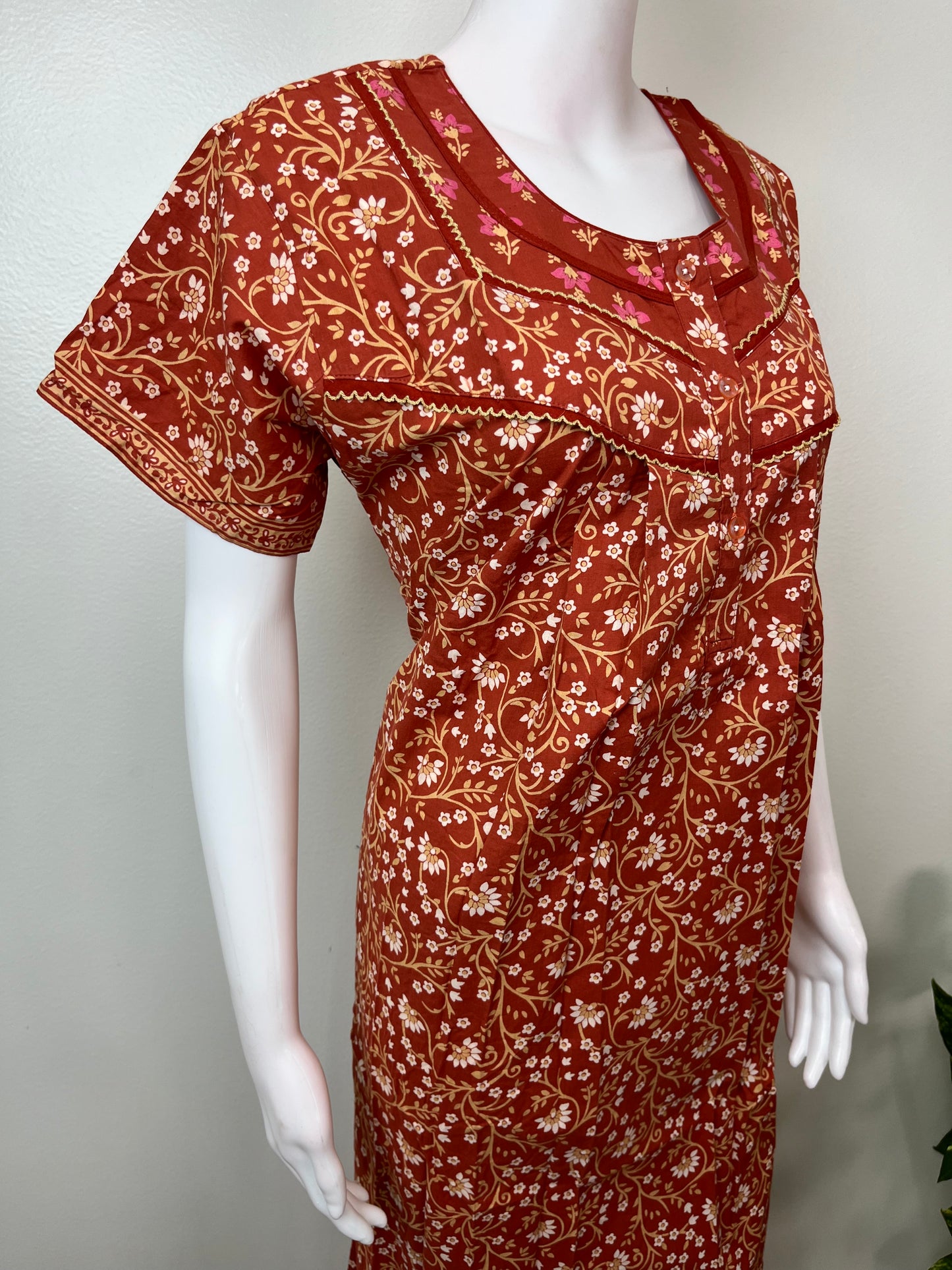 Orange Pure Cotton Nighty Soft & Comfortable