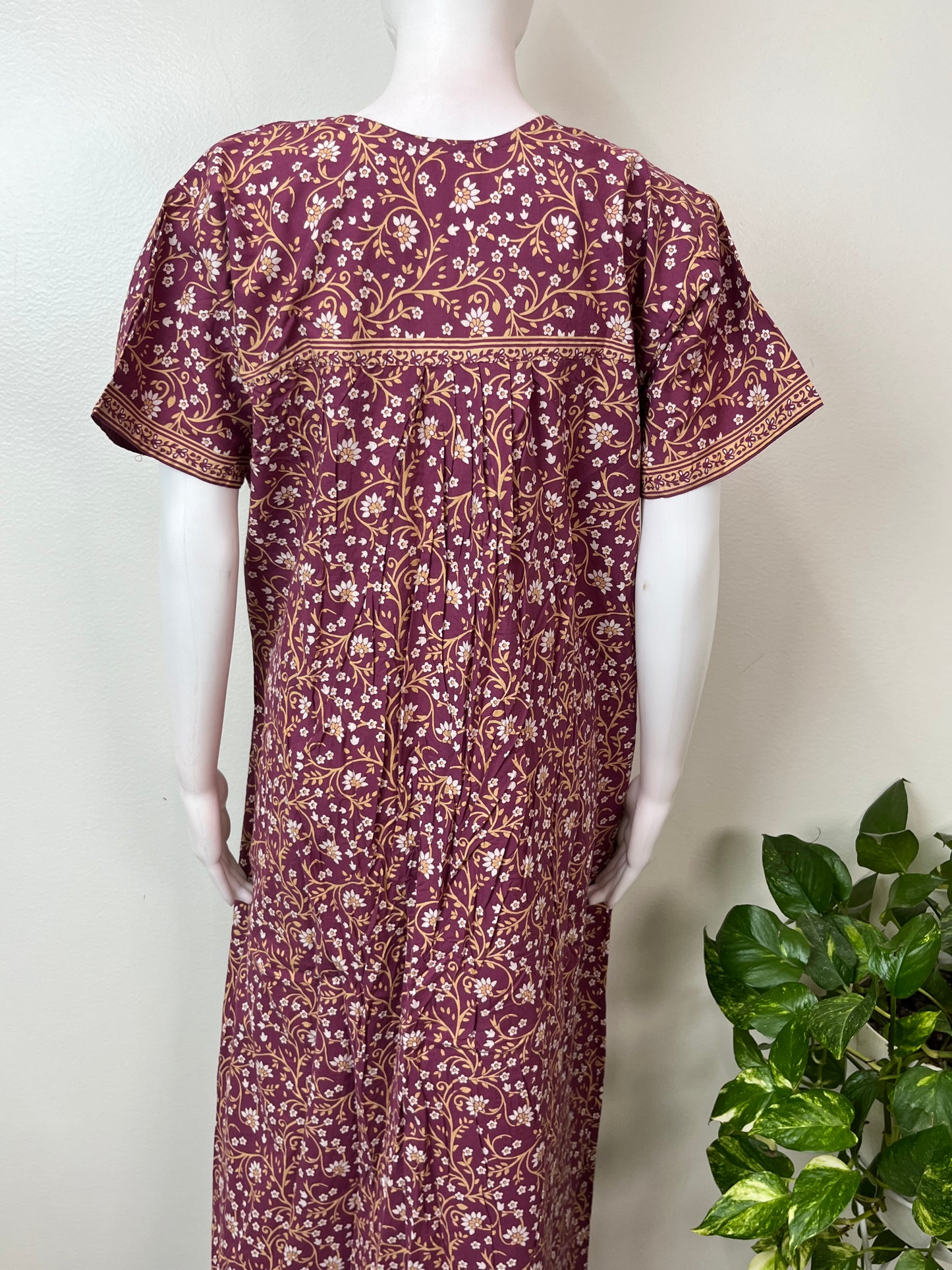 Purple 100% Cotton Nightgown for Women
