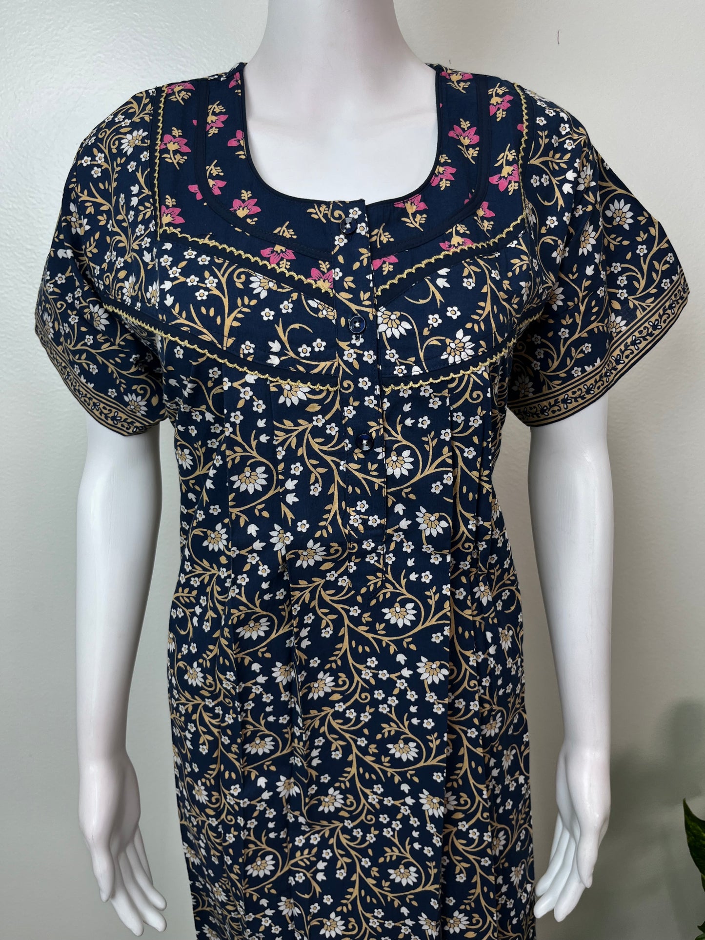 Royal Blue Pure Cotton Nighty for Women