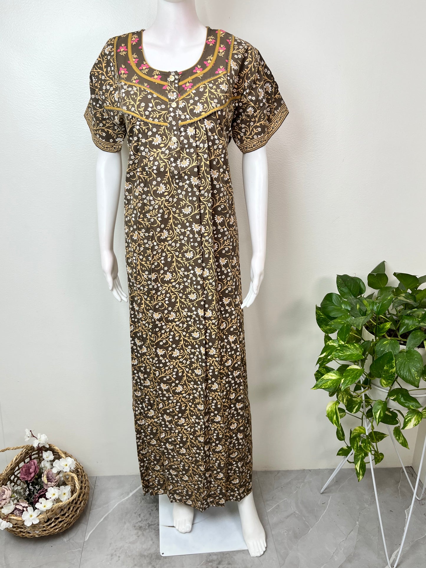 Floral Printed 100% Cotton Nighty