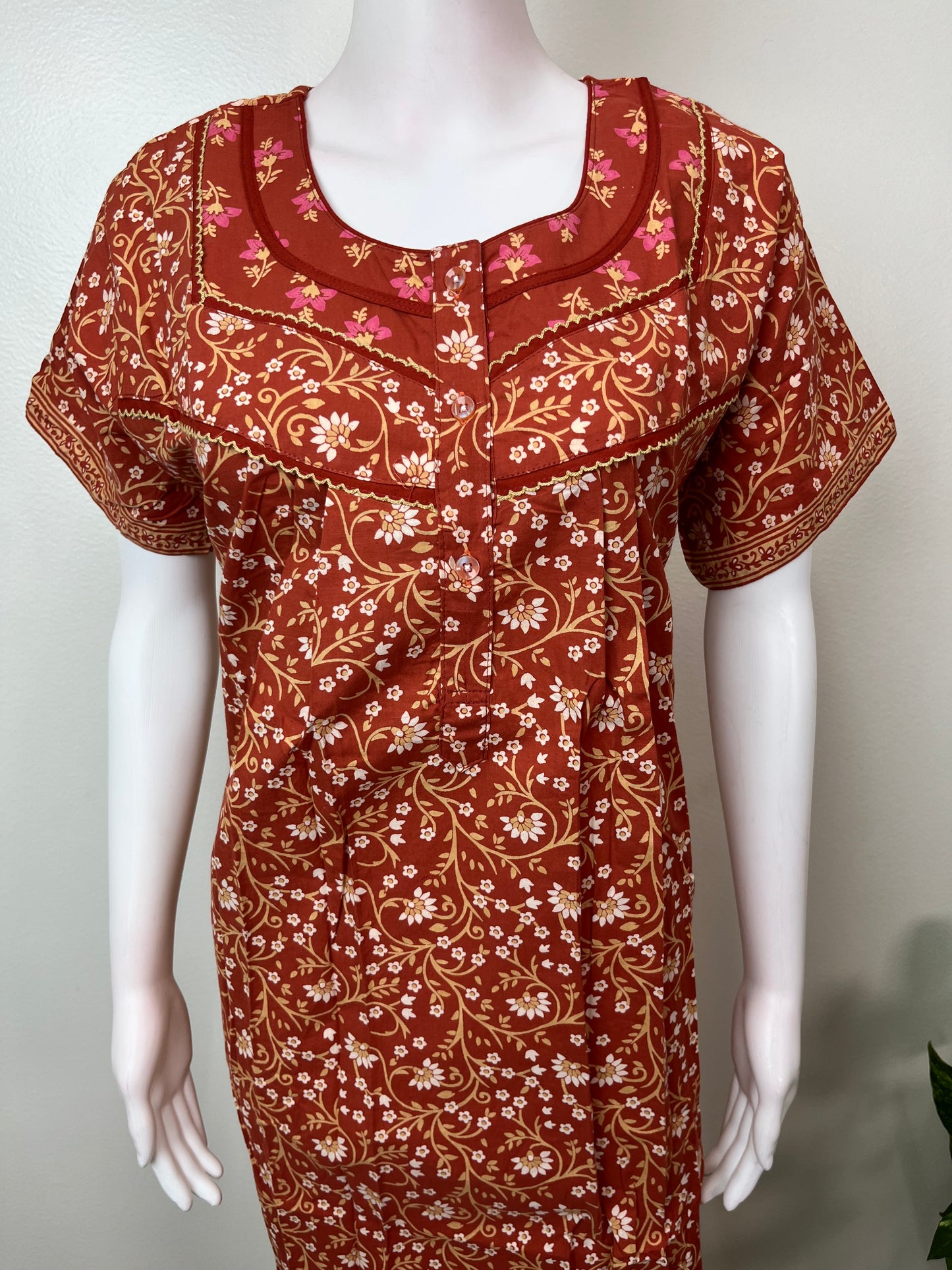 Orange Pure Cotton Nighty Soft & Comfortable