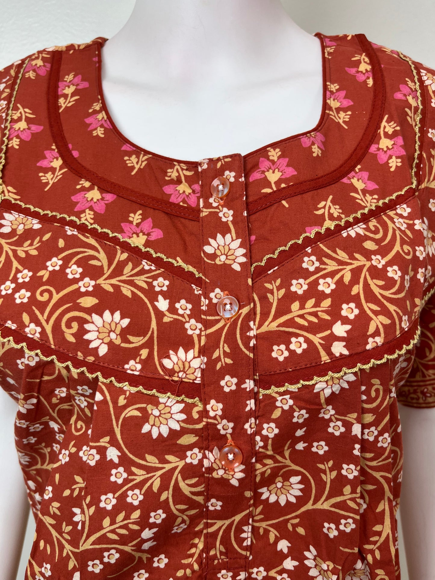 Orange Pure Cotton Nighty Soft & Comfortable