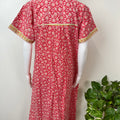 Red Floral Printed 100% Cotton Nighty