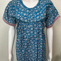 Blue Printed Pure Cotton Nighty