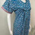 Blue Printed Pure Cotton Nighty