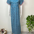 Blue Printed Pure Cotton Nighty