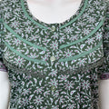 Emerald Green Floral Printed Pure Cotton Nightgown