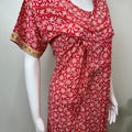 Red Floral Printed 100% Cotton Nighty