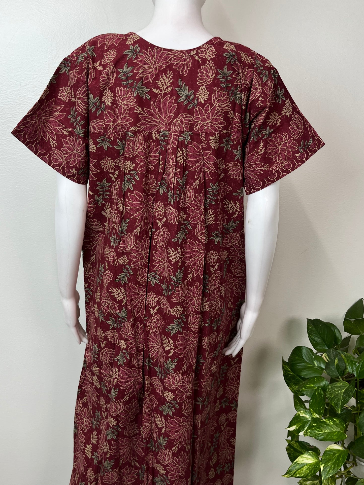 Red 100% Cotton Nightgown for Women