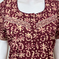 Maroon Pure Cotton Nighty Elegant & Breathable