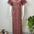 Maroon Pure Cotton Nighty Elegant & Breathable