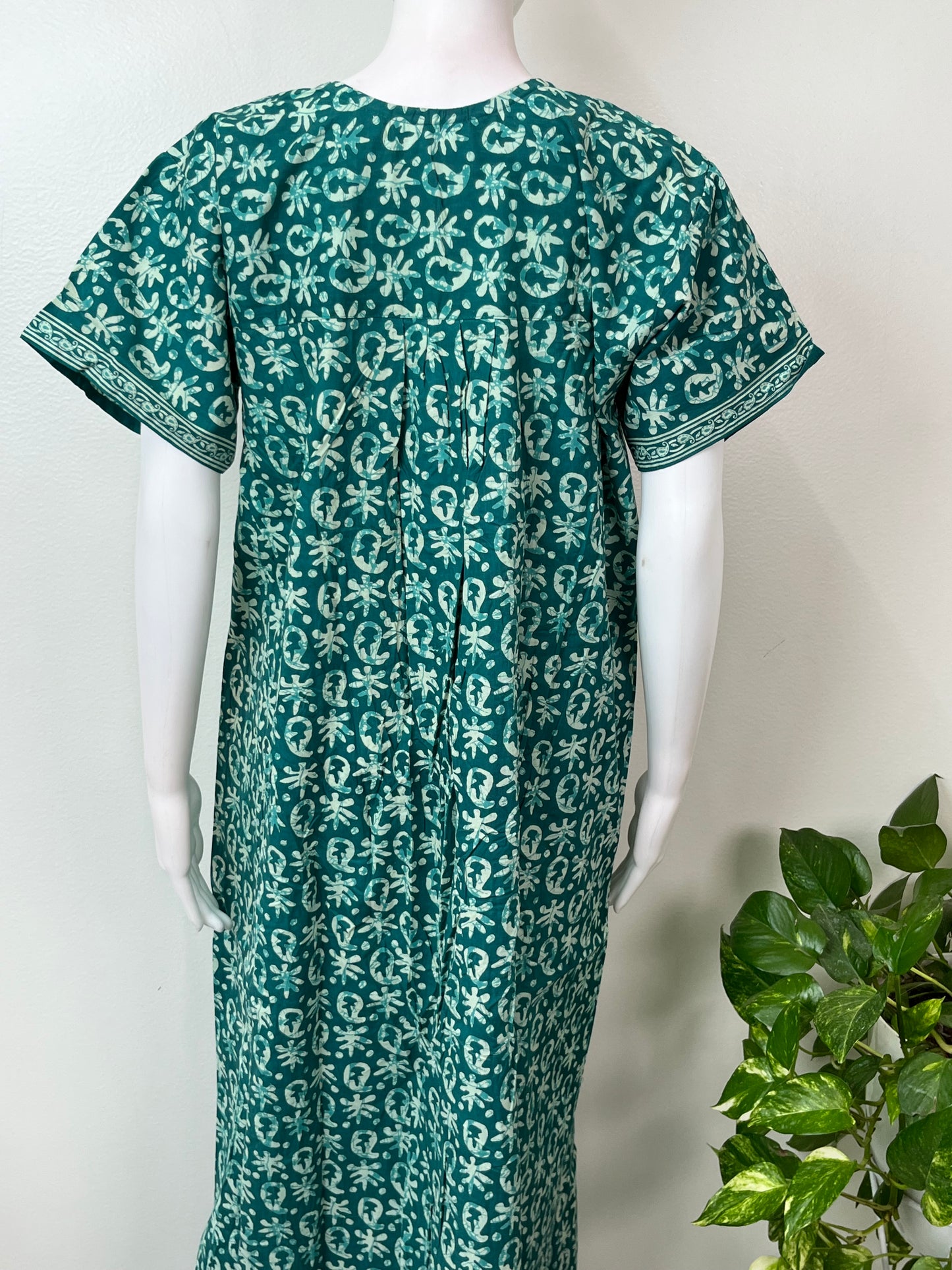 Sea Green Pure Cotton Women's Nighty