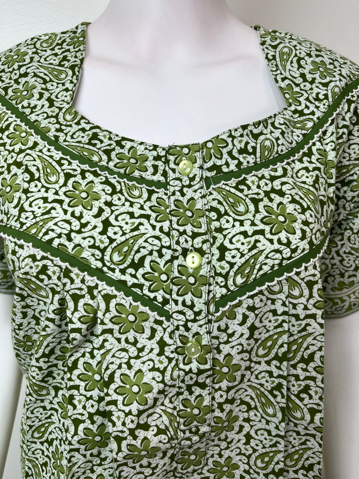 Green Jaipuri Print 100% Cotton Nighty
