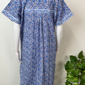 Royal Blue 100% Cotton Nightgown for Women