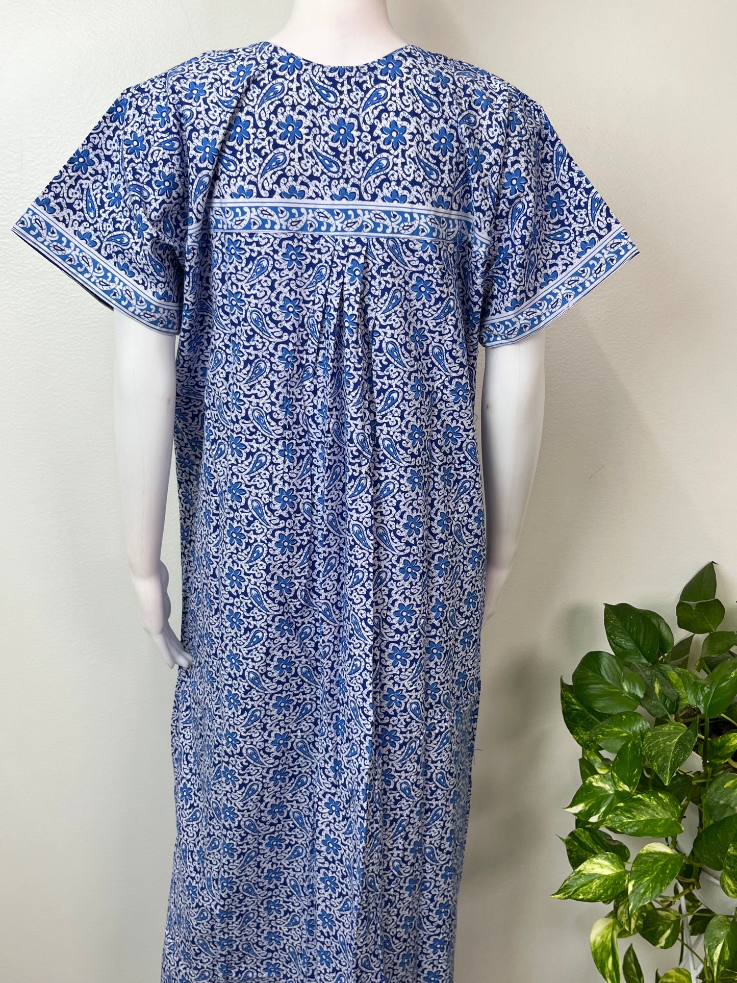 Royal Blue 100% Cotton Nightgown for Women