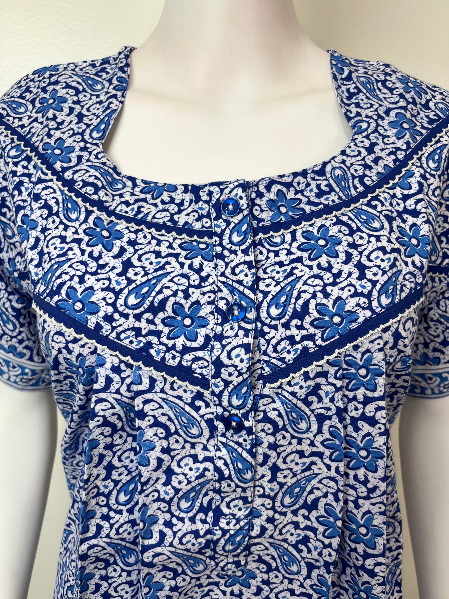 Royal Blue 100% Cotton Nightgown for Women