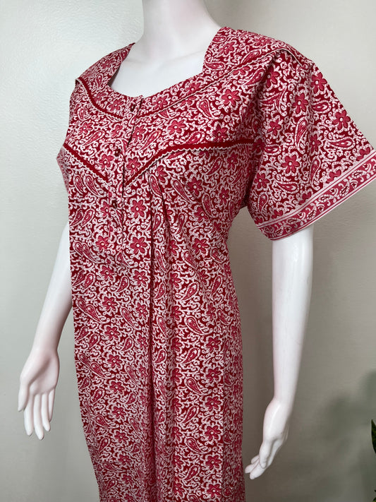 Red Pure Cotton Nighty Soft & Breathable