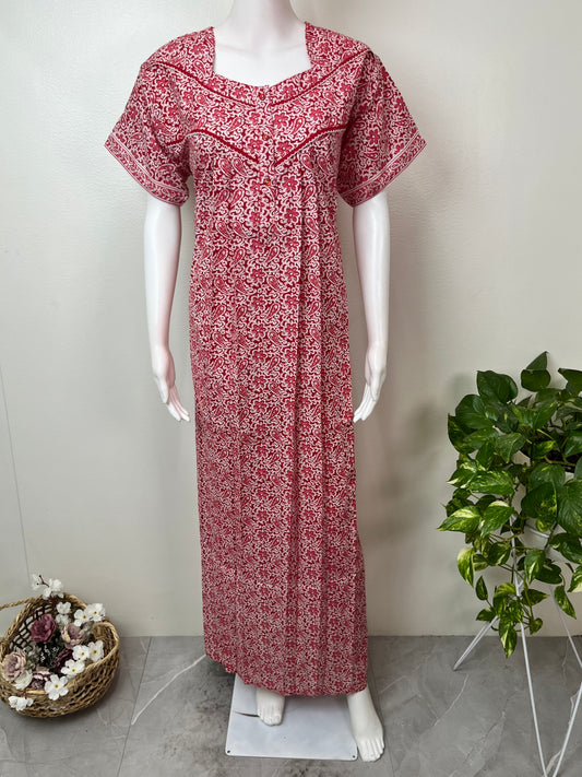 Red Pure Cotton Nighty Soft & Breathable