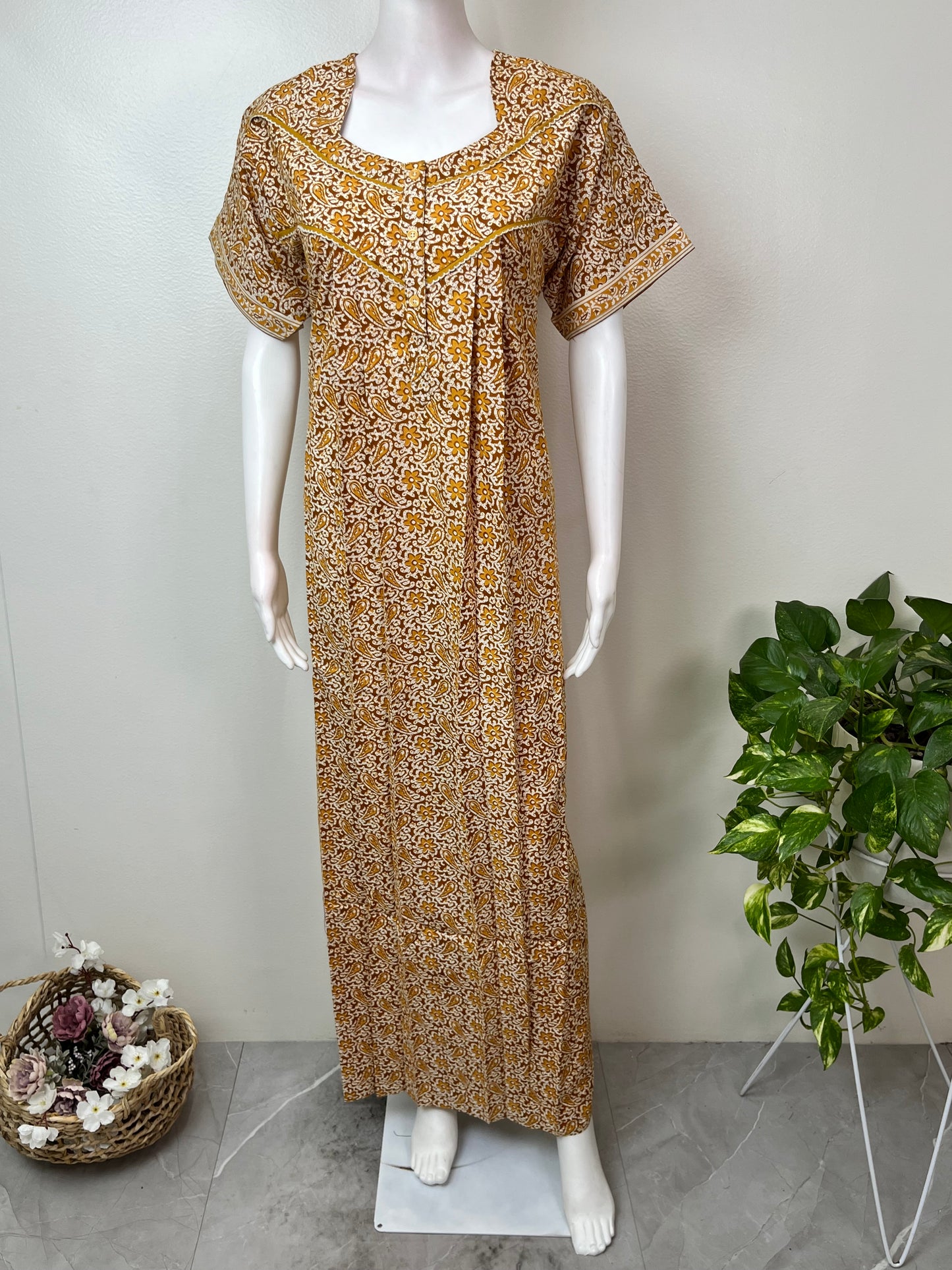 Jaipuri Printed 100% Cotton Nightgown
