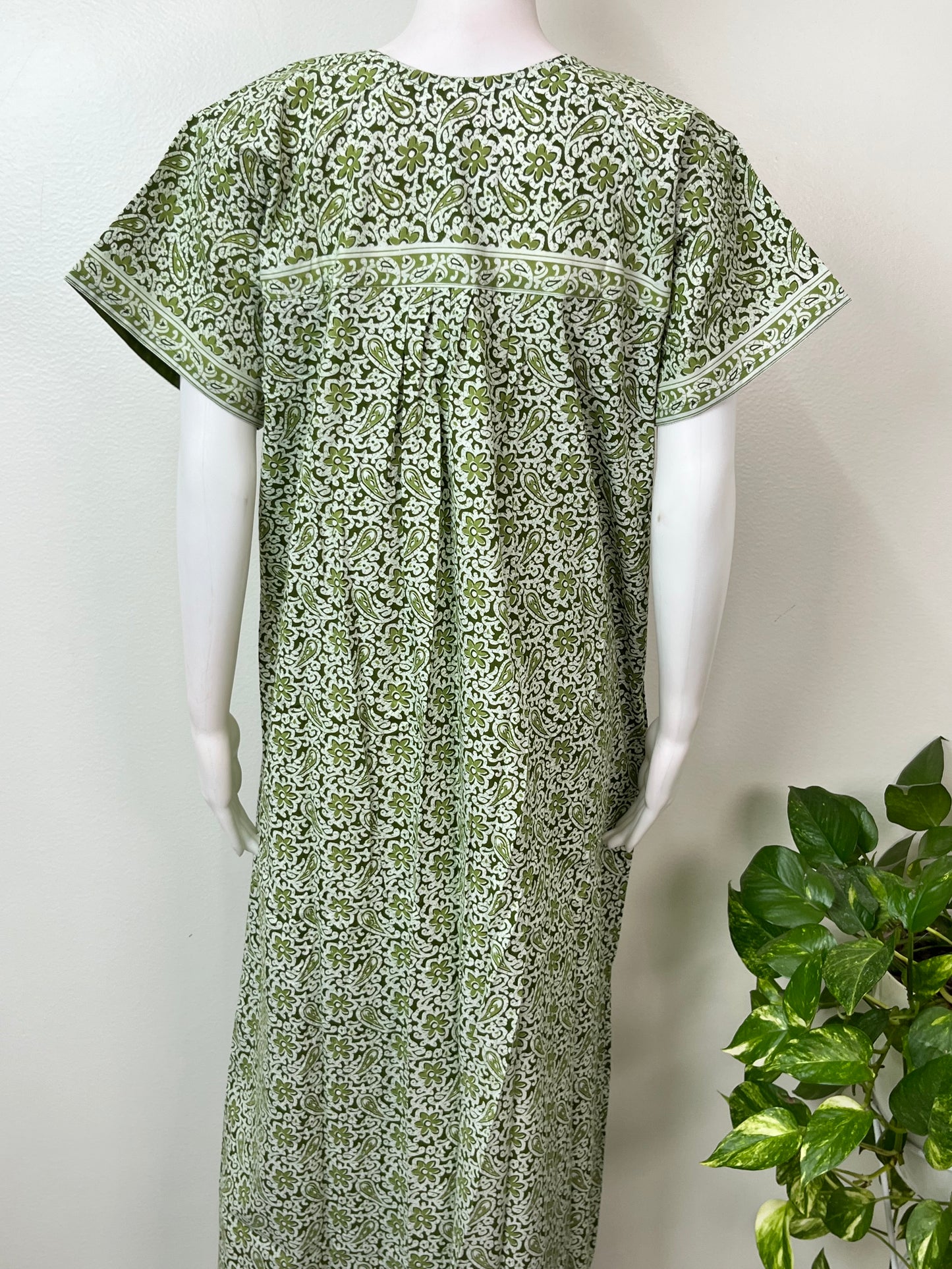Green Jaipuri Print 100% Cotton Nighty