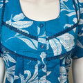 Aqua Blue Pure Cotton Nightgown Elegant & Breathable