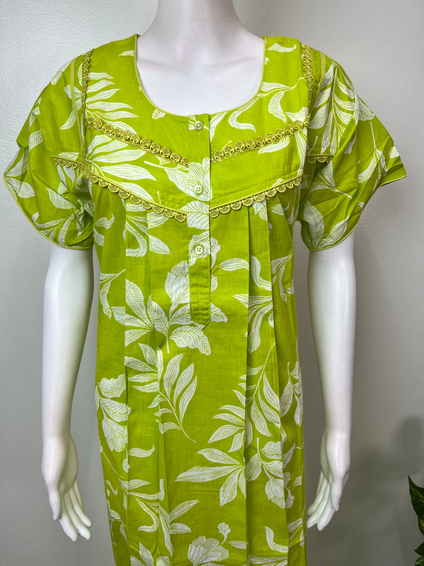 Lime Green 100% Cotton Nighty for Women