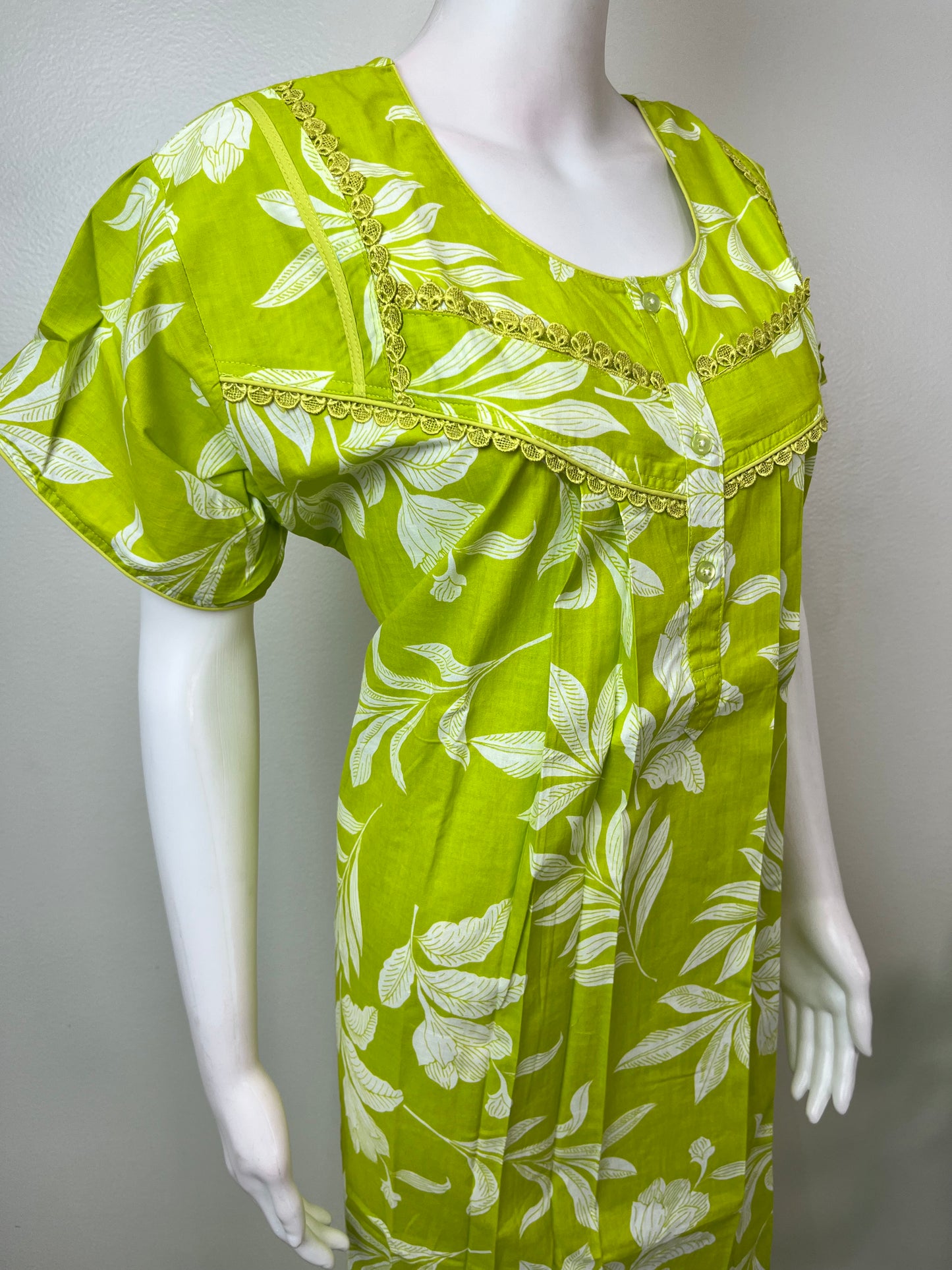 Lime Green 100% Cotton Nighty for Women