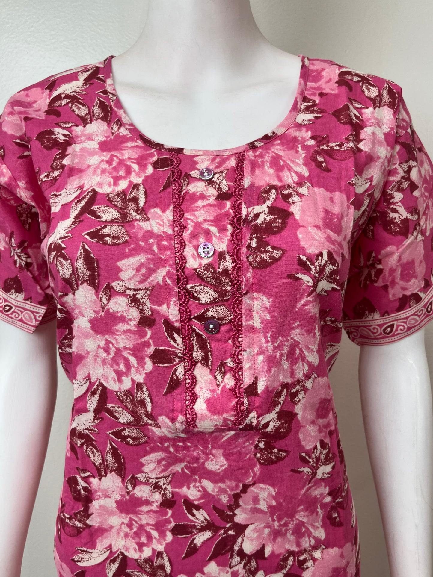 Magenta Pink 100% Cotton Nighty