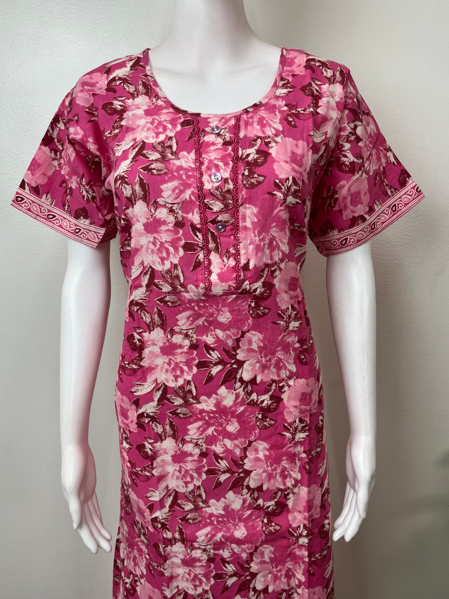 Magenta Pink 100% Cotton Nighty