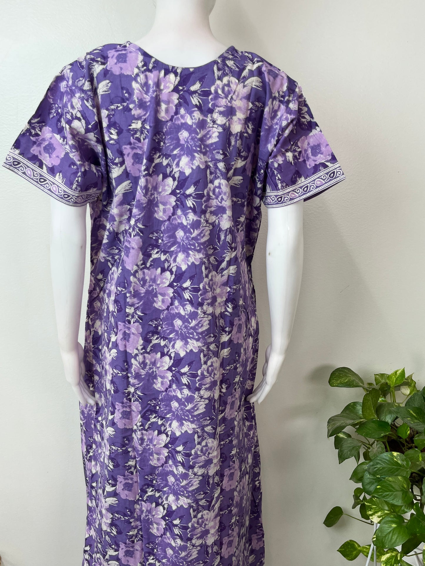Lavender Pure Cotton Nightgown Soft & Breathable