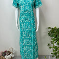 Sea Green Printed 100% Cotton Nightgown