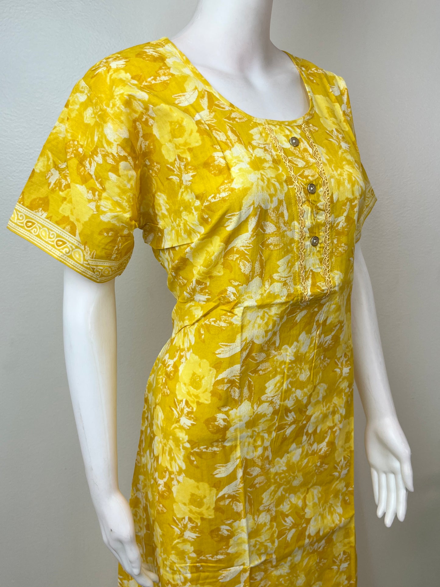 Bright Yellow Pure Cotton Nighty Soft & Breathable