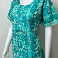 Sea Green Printed 100% Cotton Nightgown
