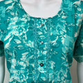 Sea Green Printed 100% Cotton Nightgown