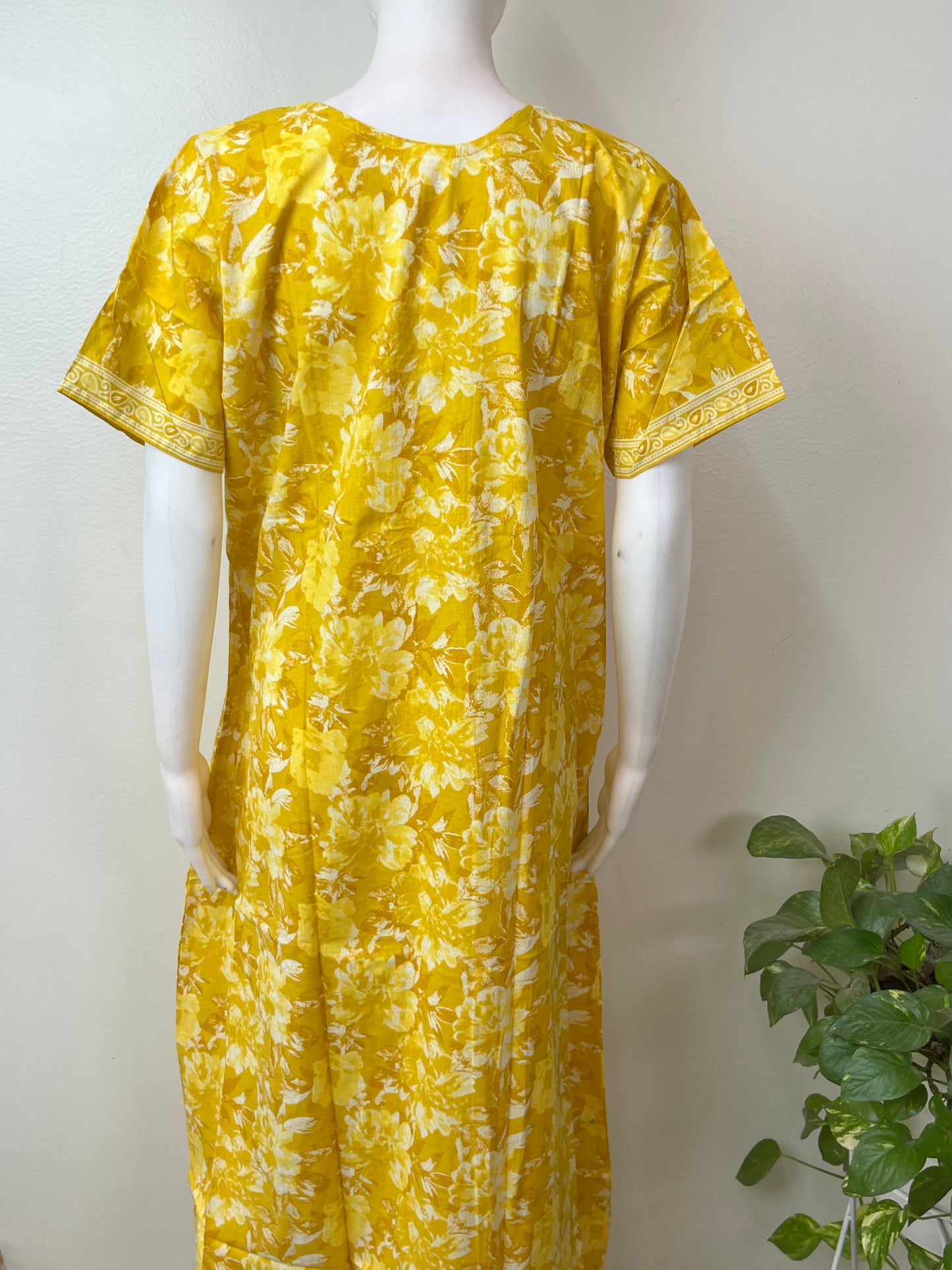 Bright Yellow Pure Cotton Nighty Soft & Breathable