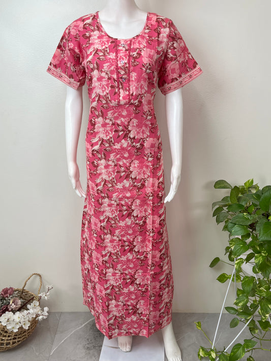 Magenta Pink 100% Cotton Nighty