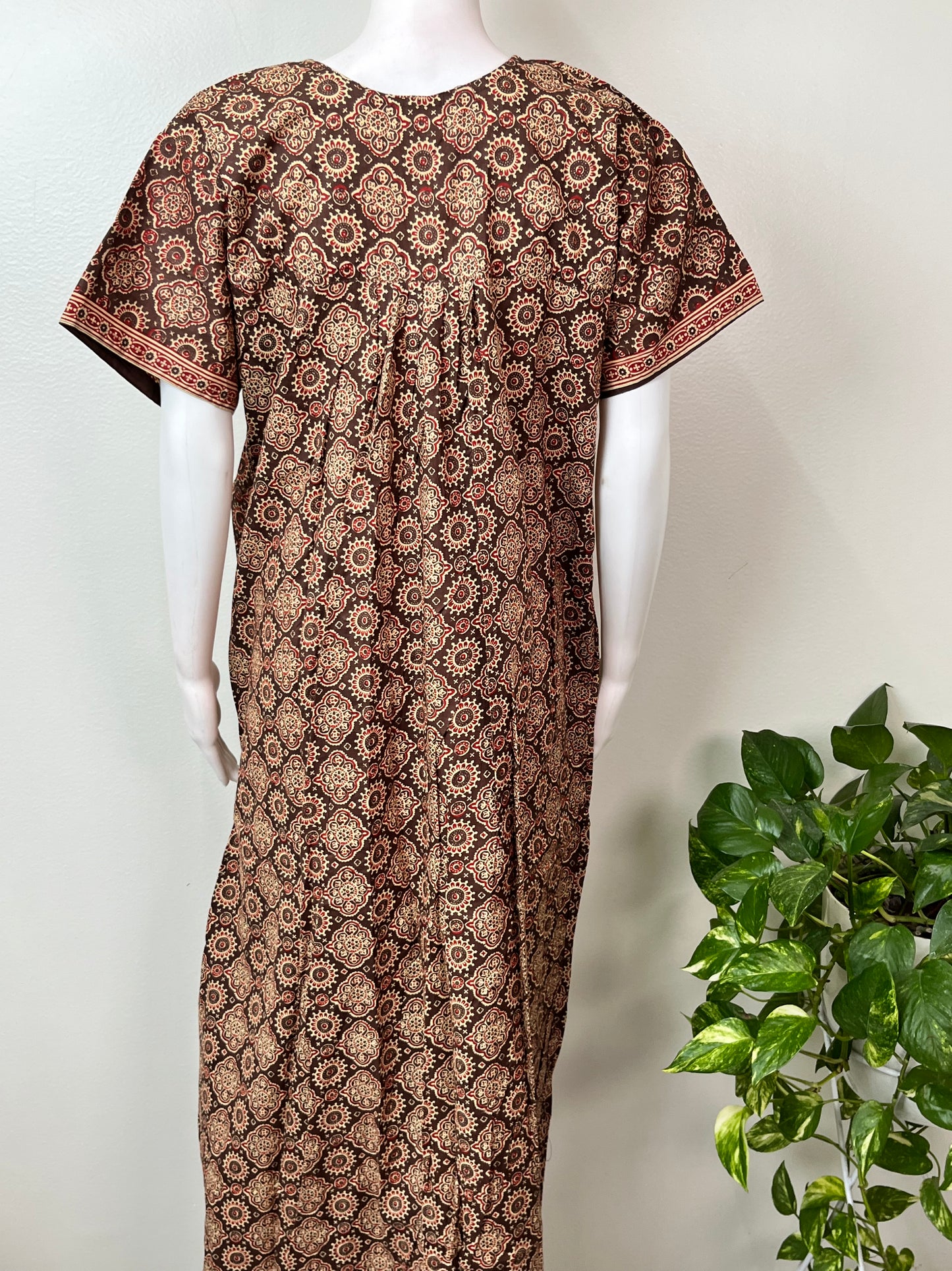 Brown Digital Printed 100% Cotton Nighty