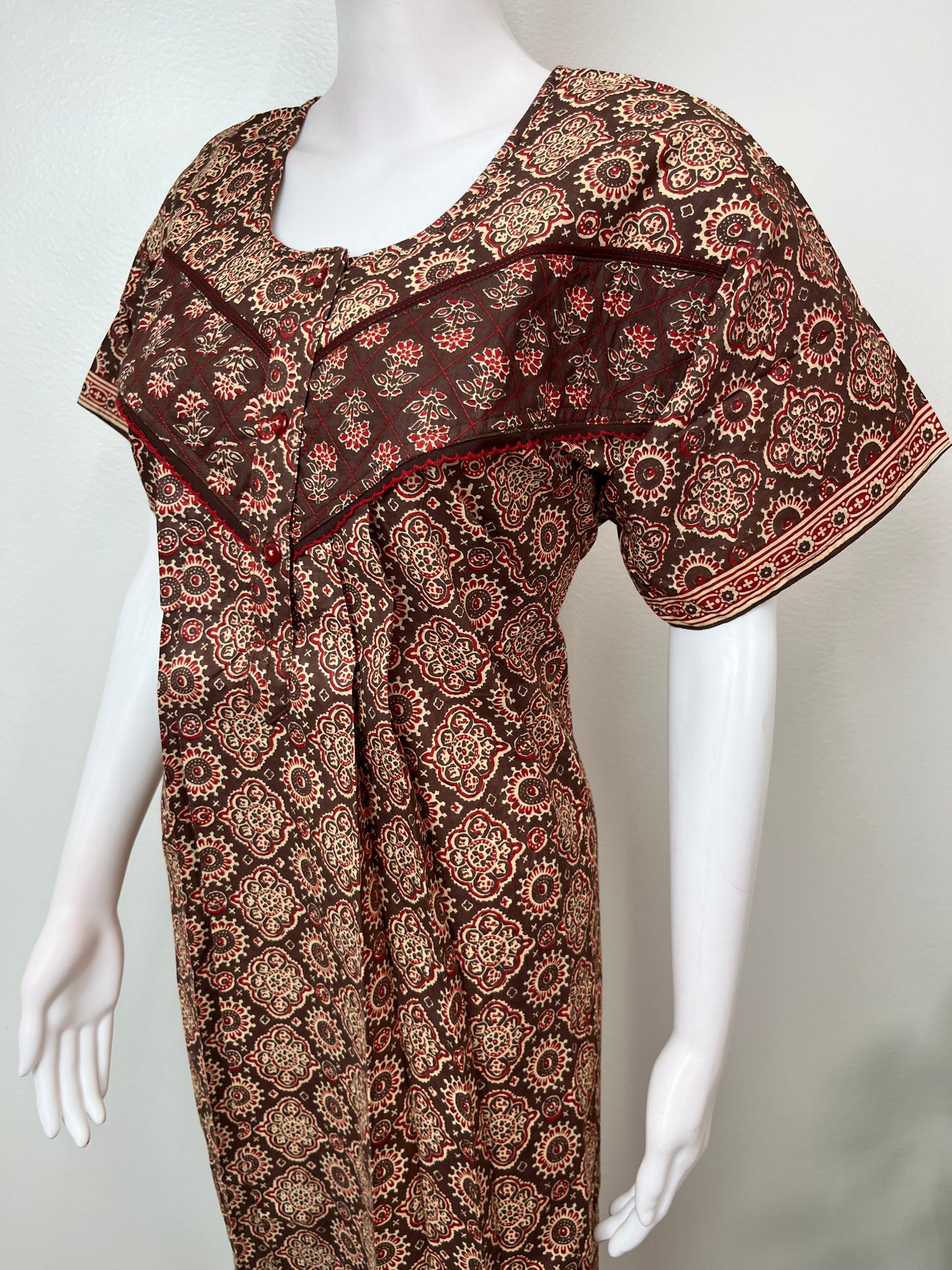 Brown Digital Printed 100% Cotton Nighty