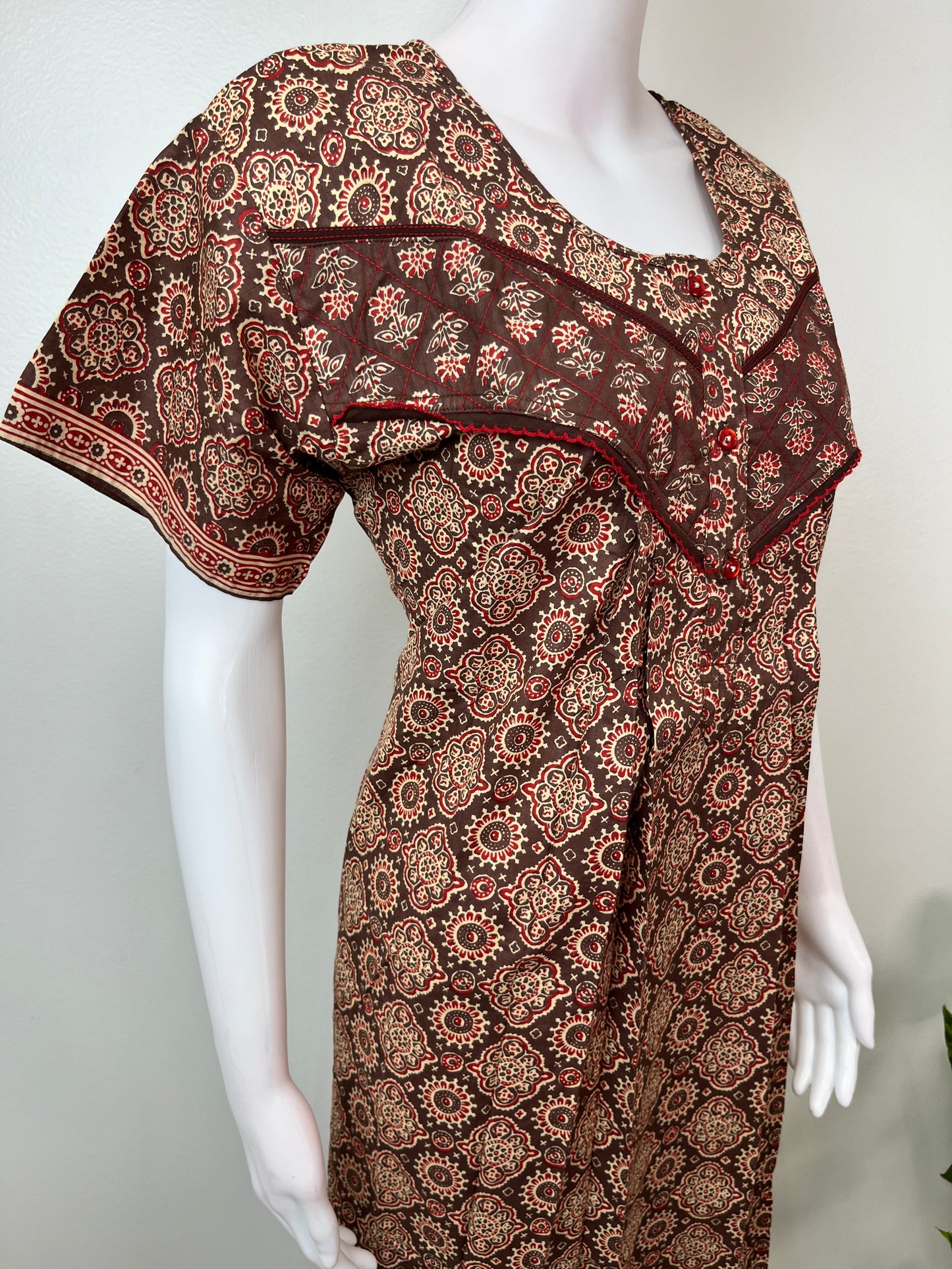 Brown Digital Printed 100% Cotton Nighty