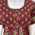 Maroon 100% Cotton Nightgown Elegant & Breathable