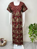 Maroon 100% Cotton Nightgown Elegant & Breathable