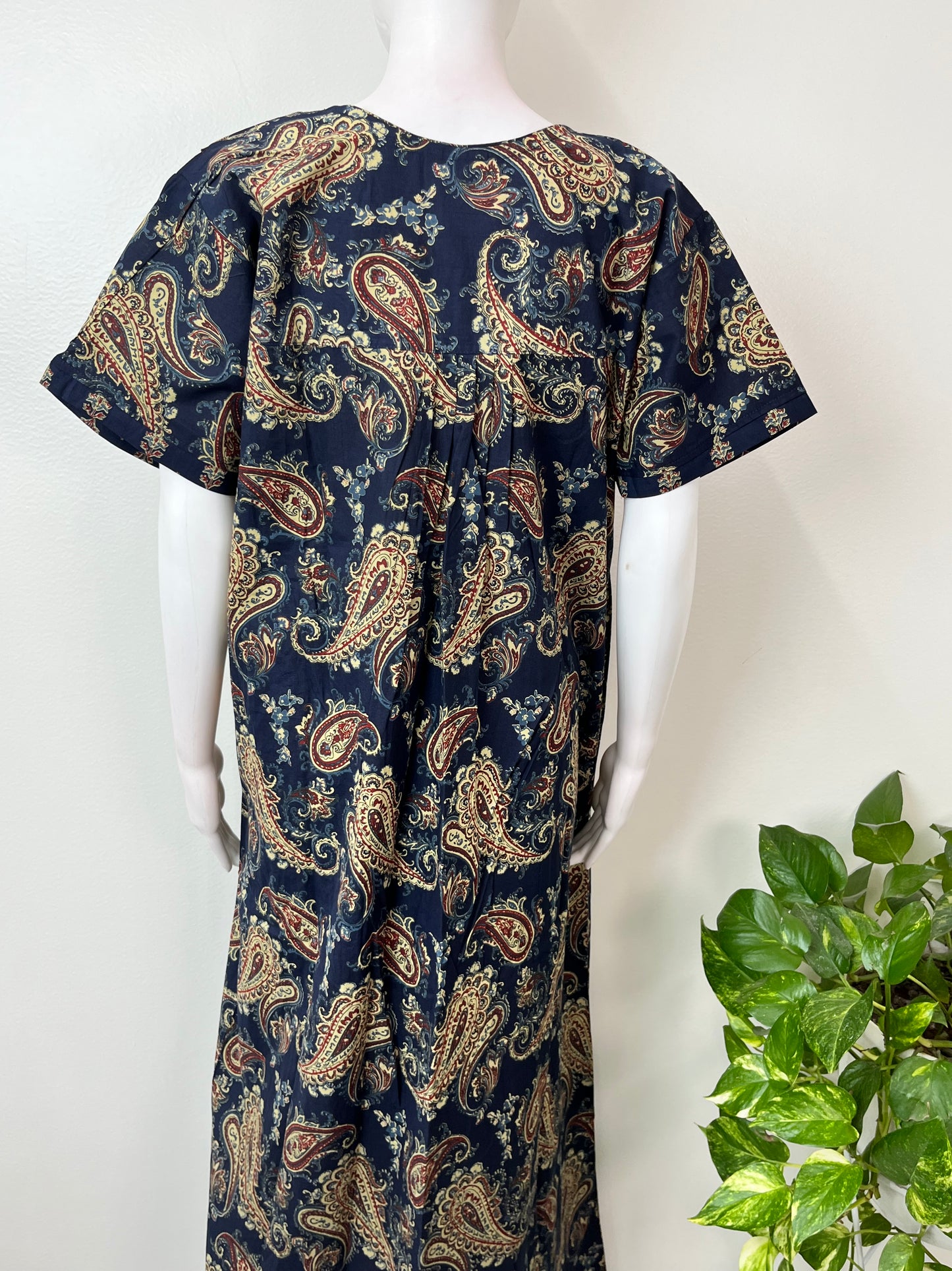 Navy Blue Pure Cotton Nighty Soft & Comfortable