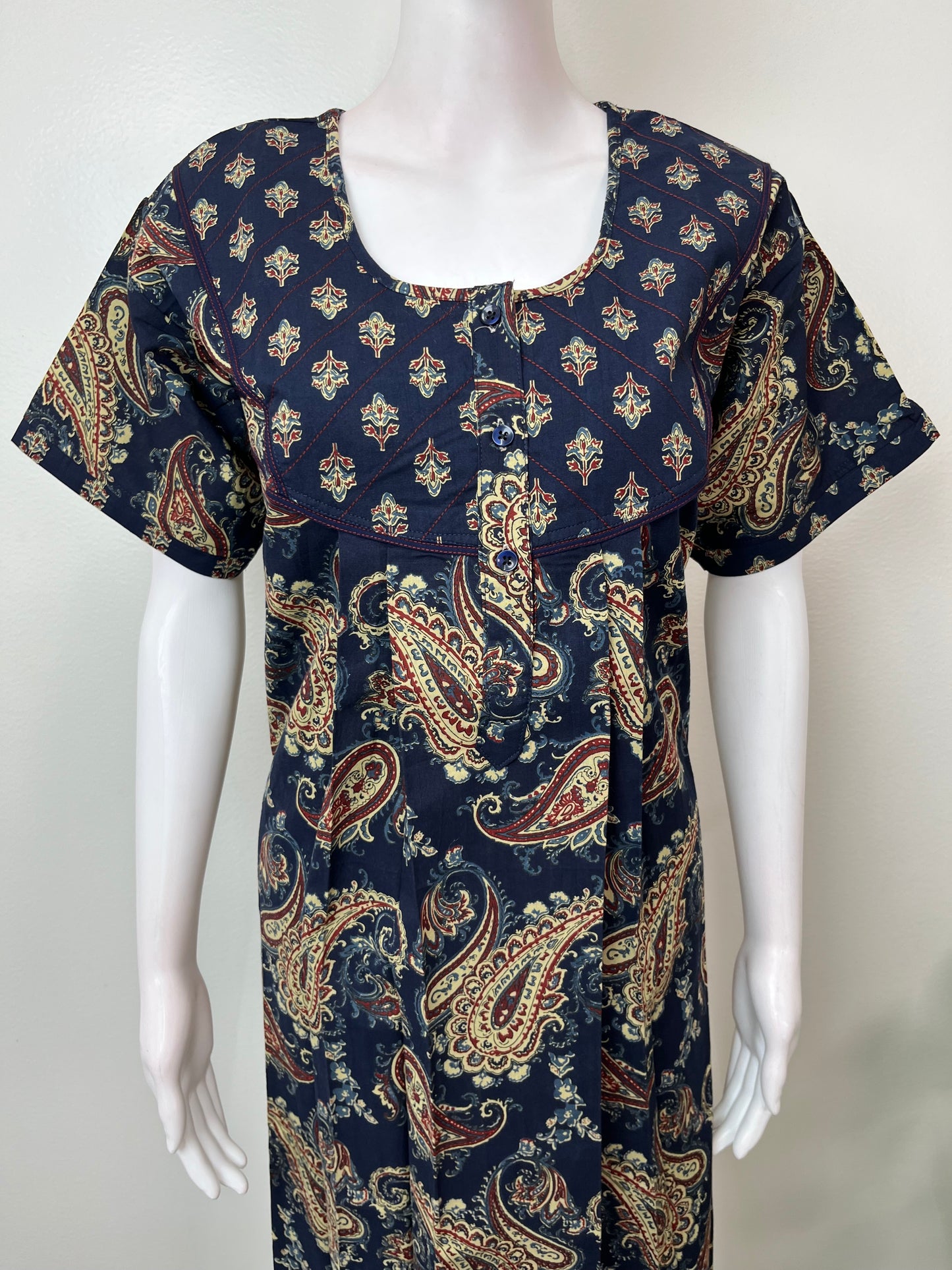 Navy Blue Pure Cotton Nighty Soft & Comfortable