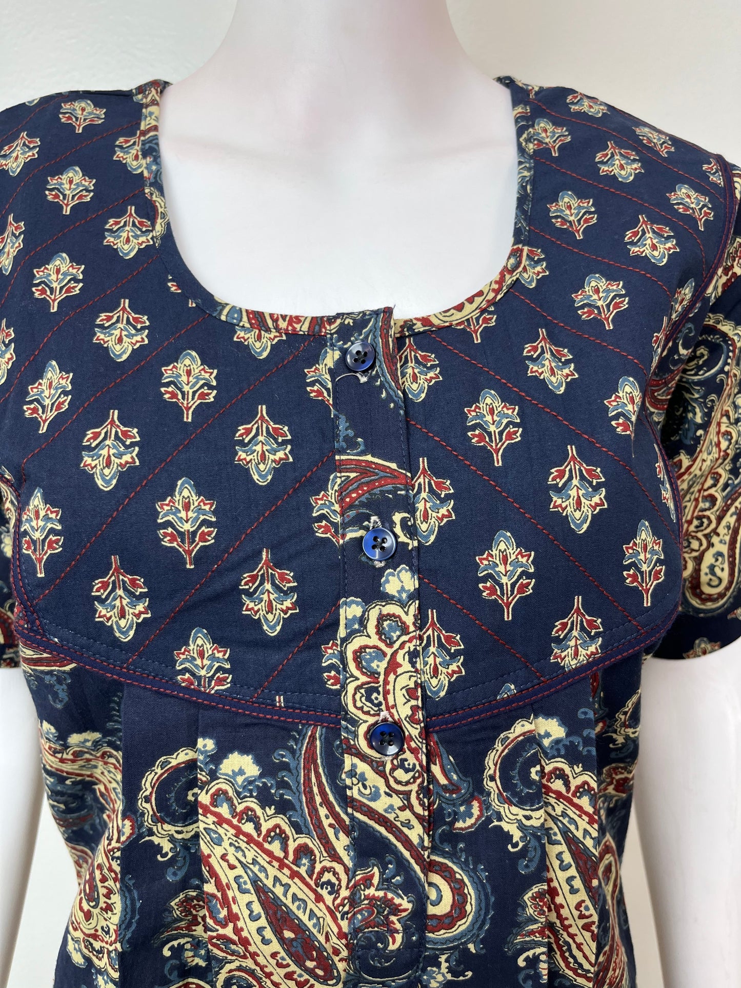 Navy Blue Pure Cotton Nighty Soft & Comfortable