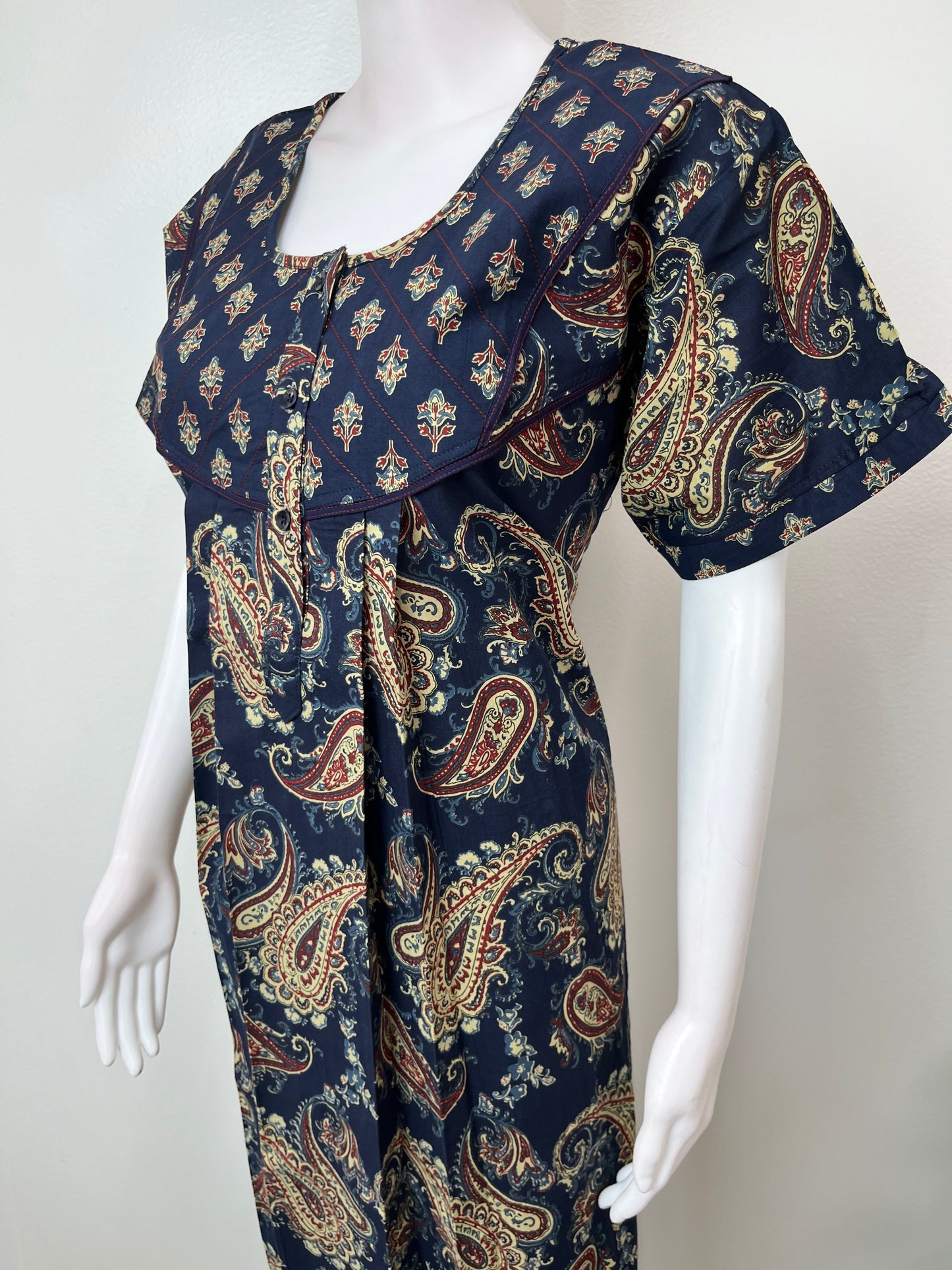 Navy Blue Pure Cotton Nighty Soft & Comfortable