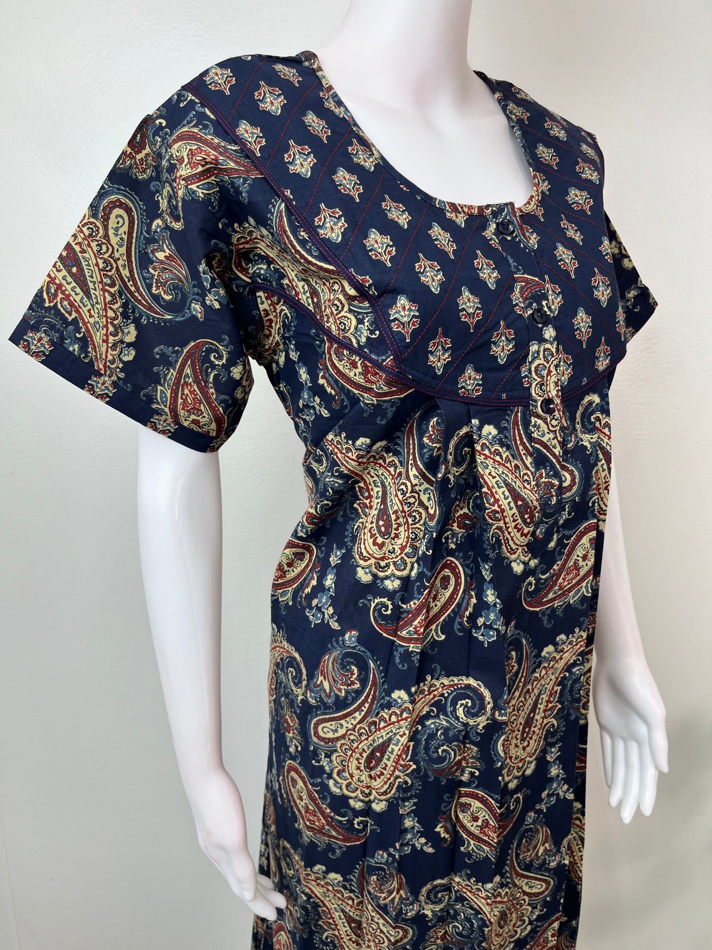 Navy Blue Pure Cotton Nighty Soft & Comfortable