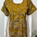 Mustard Ajrak Printed Pure Cotton Nighty
