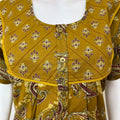 Mustard Ajrak Printed Pure Cotton Nighty